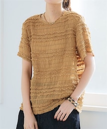 nissen | ＜大きいサイズ＞フリンジシフォントップス(Tシャツ/カットソー)