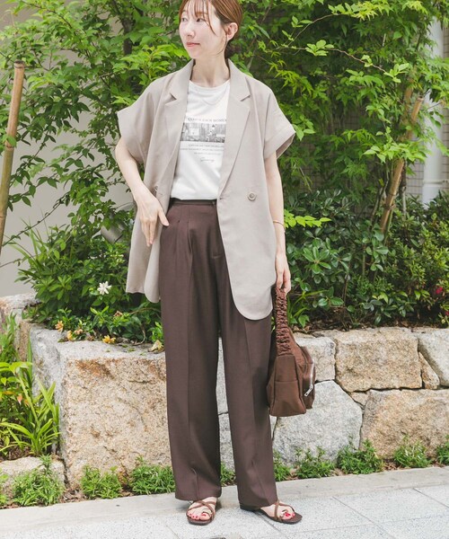 ITEMS URBANRESEARCH（アイテムズ アーバンリサーチ）の「リネンライクジレ（ベスト・レディース・BLK/BEG・FREE）」の16枚目の写真