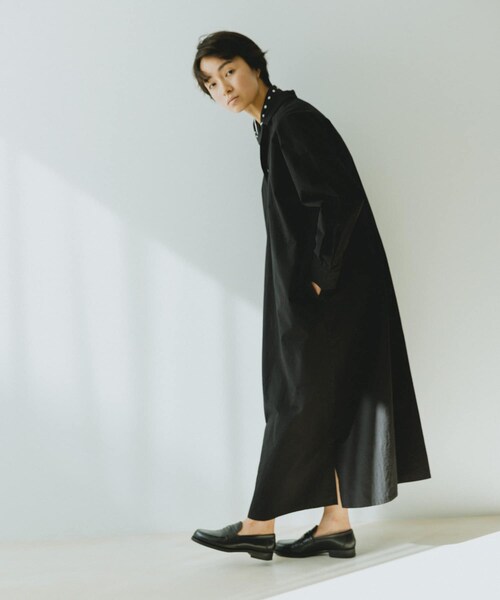 かぐれ（カグレ）の「『2サイズ展開』コットンシルクシャツワンピース（ワンピース・レディース・BEIGE/BLACK/PINK・0/1）」の10枚目の写真