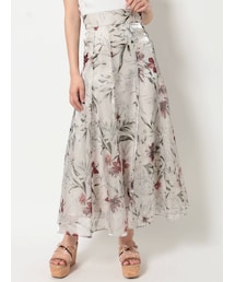 MERCURYDUO | シアー分繊フラワーフレアスカート(スカート)