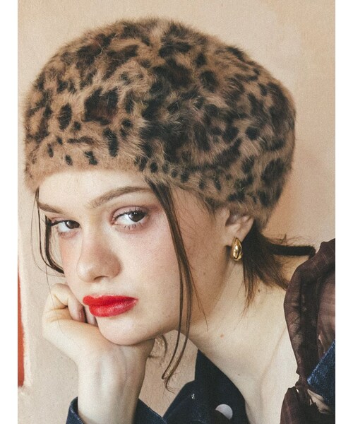 CALNAMUR（カルナムール）の「FUWAFUWA BERET/ふわふわベレー（ハンチング/ベレー帽・レディース・ミックス/ブラック・F）」の13枚目の写真