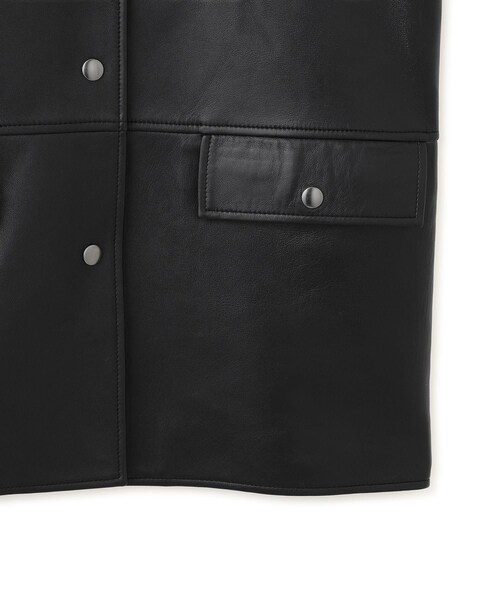 ADAM ET ROPE'(アダムエロペ)の「【IHNN(イン)】 別注Collarless Leather Jacket(ノーカラージャケット・レディース・ブラック・36/38)」の18枚目の写真
