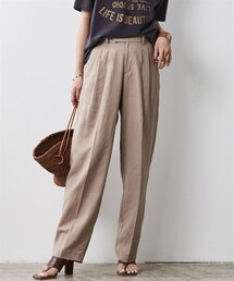 CHIC STYLE | 大きいサイズレーヨン麻2タックワイドストレートパンツシックスタイル(その他パンツ)