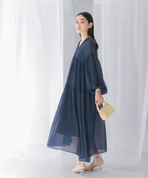URBAN RESEARCH ROSSO（アーバンリサーチロッソ）の「カットジャガードティアードワンピース（ワンピース・レディース・BLUE/BLACK・FREE）」の19枚目の写真
