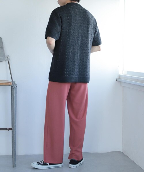 SENSE OF PLACE by URBAN RESEARCH(センスオブプレイスバイアーバンリサーチ)の「『ユニセックス』『洗濯可』レースアミカーディガン(5分袖)(カーディガン/ボレロ・メンズ・BURGUNDY/CHARCOAL/BLUE・M/L)」の15枚目の写真
