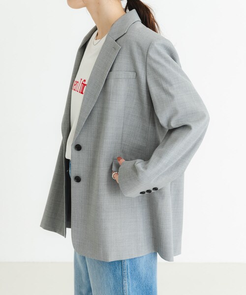 URBAN RESEARCH（アーバンリサーチ）の「スーパー100ウールジャケット（テーラードジャケット・レディース・GRAY/BLACK・FREE）」の16枚目の写真