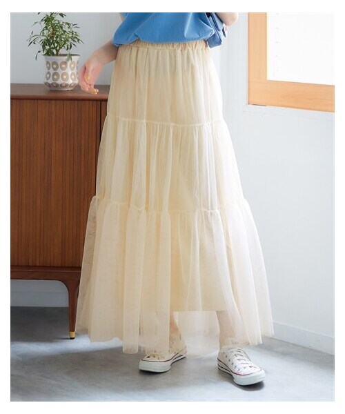 nissen（ニッセン）の「＜大きいサイズ＞ ティアードチュールスカート（スカート・レディース・黒/アイボリー/ベイクドピンク/ネイビー・L/LL/3L/4L/5L/6L/8L/10L）」の18枚目の写真