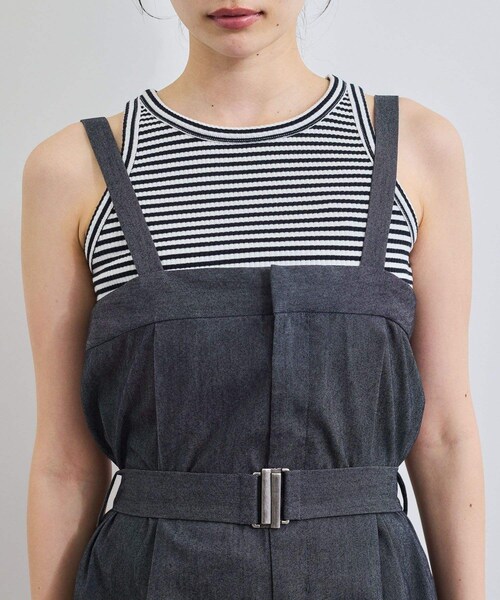 VIS（ビス）の「ベルト付きベアサロペット（サロペット/オーバーオール・レディース・ブラック系/ブルー・F）」の16枚目の写真