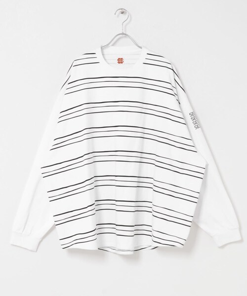URBAN RESEARCH(アーバンリサーチ)の「SEE SEE SUPER BIG LS TEE (MULTI BORDER)(Tシャツ/カットソー・メンズ・WHITE/BLACK/GREY M/NAVY・M/L/XL/XXL)」の9枚目の写真