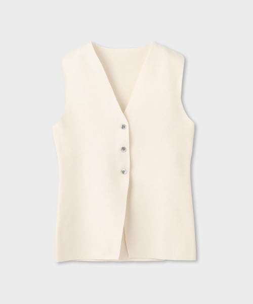 ROPE'(ロペ)の「【一部店舗限定】【REALM(レルム)】KNIT GILET|ノースリーブニット 26SS(ニット/セーター・レディース・ホワイト/ダークブラウン・38)」の3枚目の写真