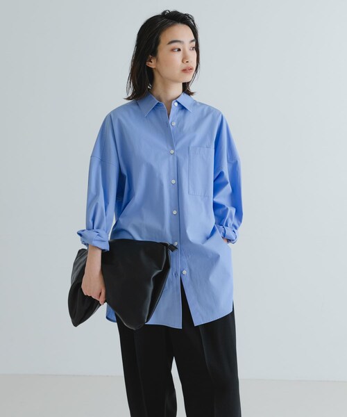 URBAN RESEARCH(アーバンリサーチ)の「ブロードオーバーシャツ(Tシャツ/カットソー・レディース・L.BLUE/OFF・FREE/Free)」の15枚目の写真