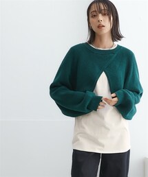 Soiunique | 【2点セット】カシュクール風変形ニット+ロンT［Soiunique］(ニット/セーター)