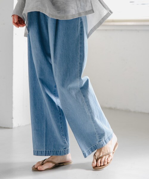 URBAN RESEARCH DOORS（アーバンリサーチドアーズ）の「FORK&SPOON　綿麻デニムパンツ（デニムパンツ・レディース・ONEWASH/USED・1/2）」の20枚目の写真
