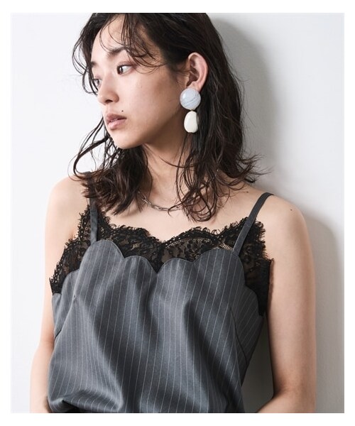 nissen（ニッセン）の「【CHIC STYLE】ストライプキャミソール（キャミソール・レディース・グレーストライプ/黒ストライプ・M/L/LL/3L/4L/5L/6L/8L/10L）」の18枚目の写真