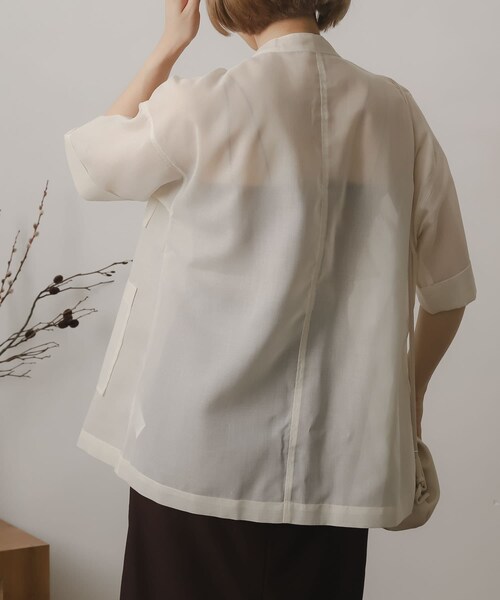 SENSE OF PLACE by URBAN RESEARCH（センスオブプレイスバイアーバンリサーチ）の「シアーミリタリージャケット（ミリタリージャケット・レディース・BROWN/IVORY・one）」の7枚目の写真