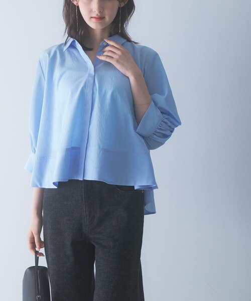 URBAN RESEARCH ROSSO（アーバンリサーチロッソ）の「ウォッシャブルブライトローンシャツブラウス（シャツ/ブラウス・レディース・OFF WHITE/BLACK/SAX・Free）」の22枚目の写真