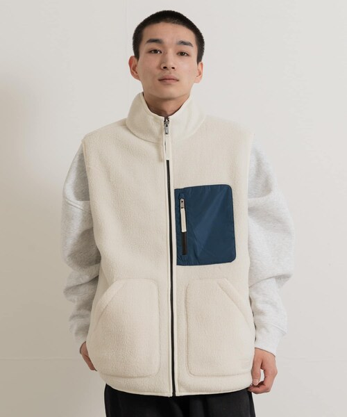 THE GOODLAND MARKET（ザグッドランドマーケット）の「AIGLE　シェルパフリース リバーシブルベスト T-KIT（ベスト・メンズ・DOVE/KRAFT/NOIR・M/L/XL）」の7枚目の写真