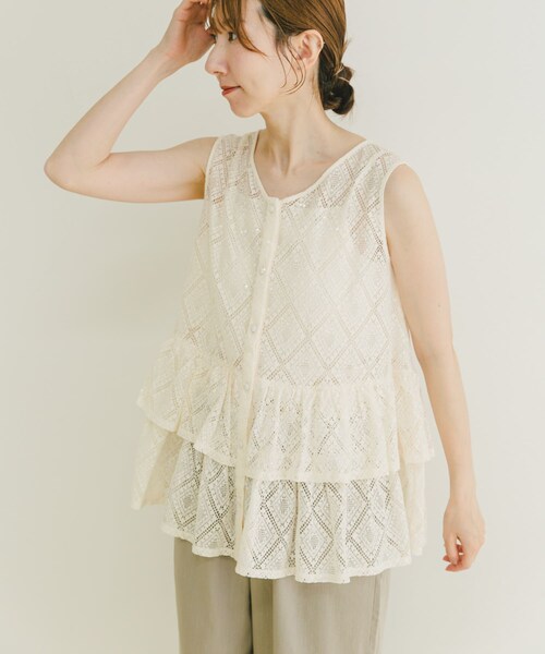 ITEMS URBANRESEARCH(アイテムズ アーバンリサーチ)の「シアースパンコールペプラムトップス(その他トップス・レディース・L.BEG/BLK・FREE)」の16枚目の写真