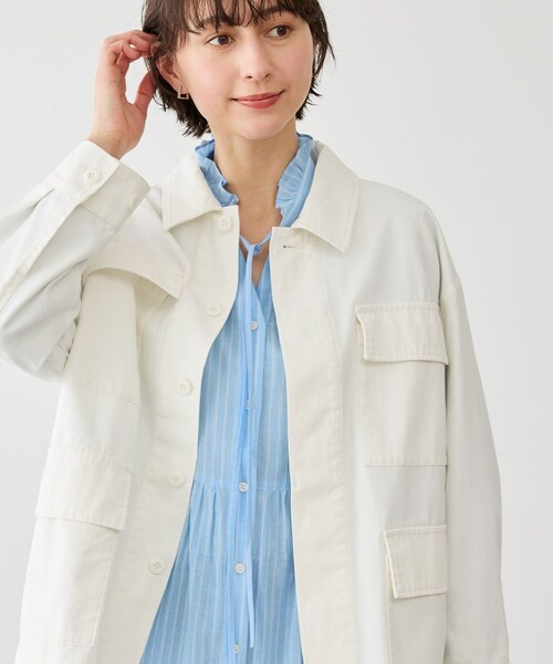 ROPE' PICNIC（ロペピクニック）の「ミリタリーブルゾン（ブルゾン・レディース・オフホワイト/カーキ・F）」の10枚目の写真