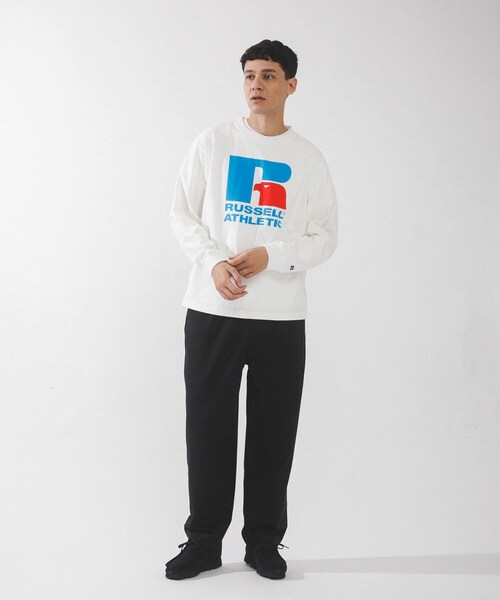 URBAN RESEARCH Sonny Label（アーバンリサーチサニーレーベル）の「『別注』RUSSELL ATHLETIC×SonnyLabel　プリントヘビージャージーロングTシャツ（Tシャツ/カットソー・メンズ・ホワイト/アッシュグレー/チャコール・M/L）」の10枚目の写真