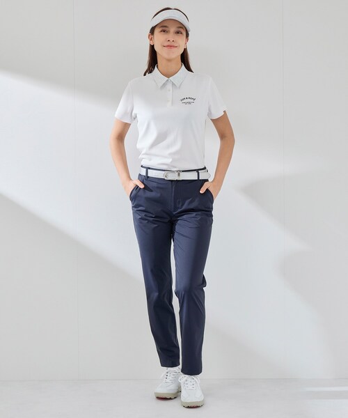 ROPE'（ロペ）の「アニマル柄衿コンビ使い半袖ポロ（ポロシャツ・レディース・グレー/ネイビー/ピンク・L/M/S）」の12枚目の写真