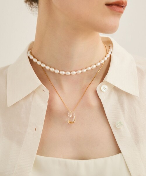 ROPE'（ロペ）の「【LUCE MACCHIA（ルーチェマッキア）】 別注 Glass Necklace（ネックレス・レディース・ゴールド/その他・F）」の2枚目の写真