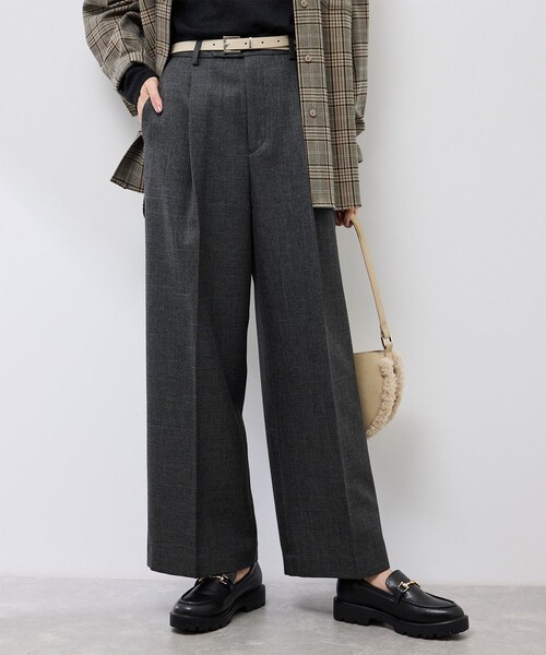 ROPE' PICNIC(ロペピクニック)の「スリートーンツイードワイドパンツ/セットアップ対応(スラックス・レディース・チャコール/ダークブラウン・L/M/S)」の13枚目の写真