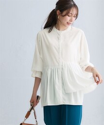 nissen | アシンメトリーギャザーブラウス(シャツ/ブラウス)
