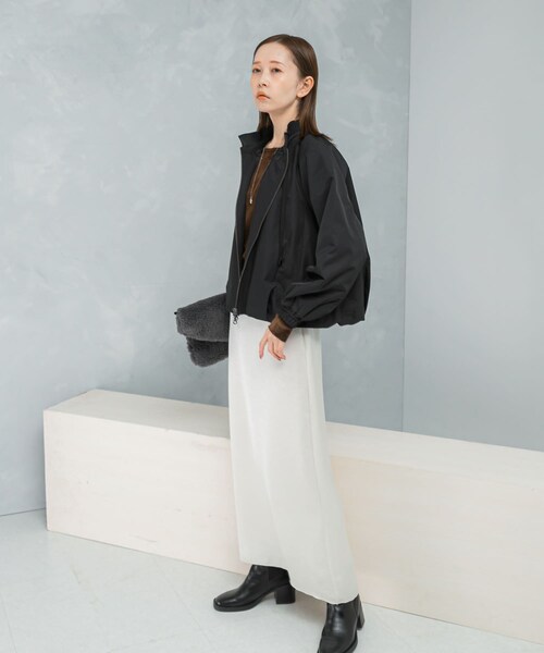 URBAN RESEARCH ROSSO（アーバンリサーチロッソ）の「MARILYN MOON　pleats twill blouson（ブルゾン・レディース・BLACK/BEIGE・Free）」の6枚目の写真