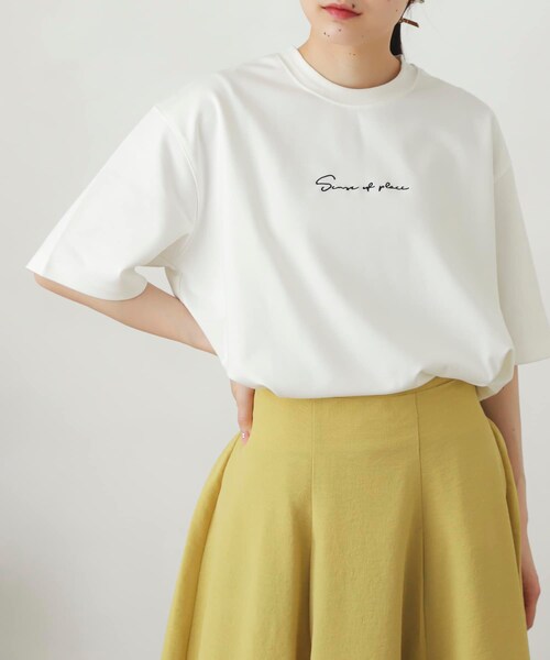 SENSE OF PLACE by URBAN RESEARCH(センスオブプレイスバイアーバンリサーチ)の「シシュウポンチTシャツ(5分袖)(Tシャツ/カットソー・メンズ・GREIGE/WHITE/BLACK/GREEN/L.PURPLE/MINT・M/L)」の10枚目の写真