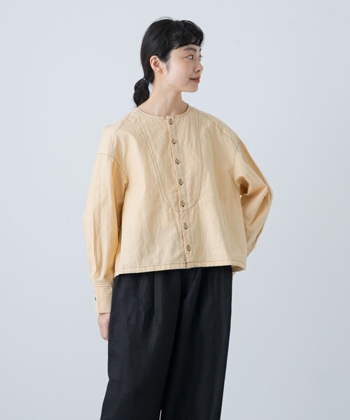 かぐれ(カグレ)の「Vlas Blomme ステッチヨークブラウス(シャツ/ブラウス・レディース・Beige/Black・FREE)」の7枚目の写真