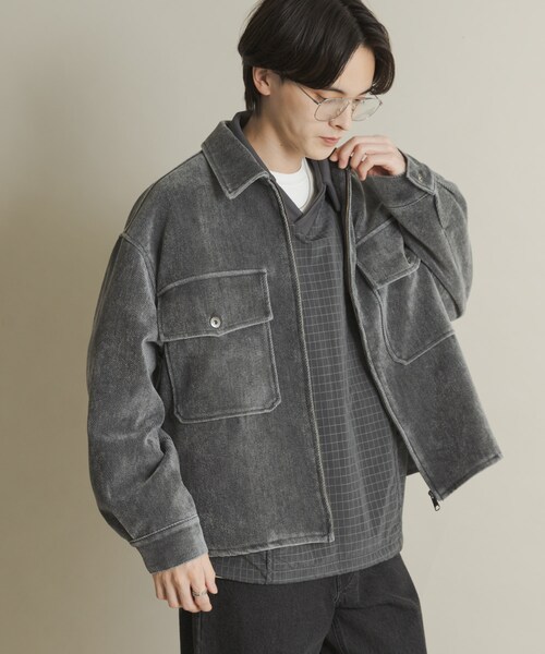 SENSE OF PLACE by URBAN RESEARCH(センスオブプレイスバイアーバンリサーチ)の「ヴィンテージツイルZIPブルゾン(ブルゾン・メンズ・BLACK/BROWN/PURPLE・M/L)」の5枚目の写真