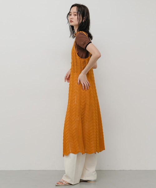SENSE OF PLACE by URBAN RESEARCH（センスオブプレイスバイアーバンリサーチ）の「『洗濯可』フロントボタンレースアミキャミワンピース（ワンピース・レディース・BLACK/ORANGE・One）」の15枚目の写真