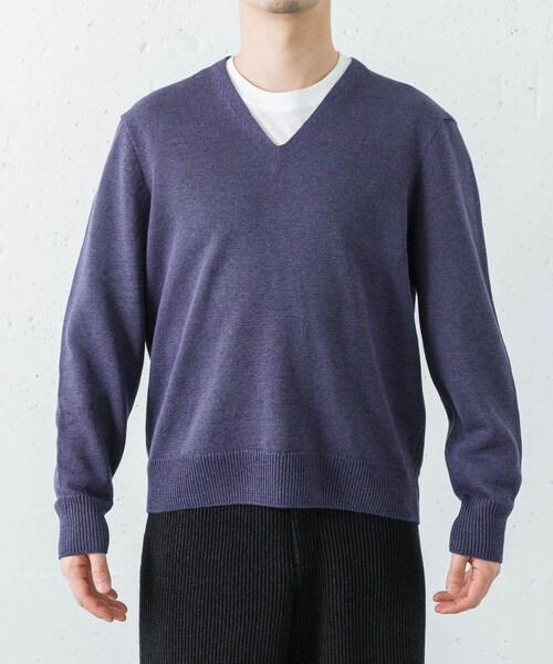 URBAN RESEARCH（アーバンリサーチ）の「PURLAM　WASHI M-G TENJIKU V PULLOVER（ニット/セーター・メンズ・WHITE/BLACK/GREEN/B.PURPLE・2/3）」の17枚目の写真