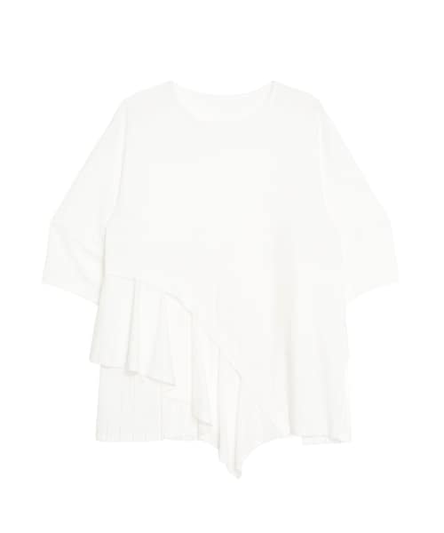 ELENDEEK（エレンディーク）の「SLIDE FLARE DOCKING CS（Tシャツ/カットソー・レディース・オフホワイト/グレー/ブラック・F）」の2枚目の写真