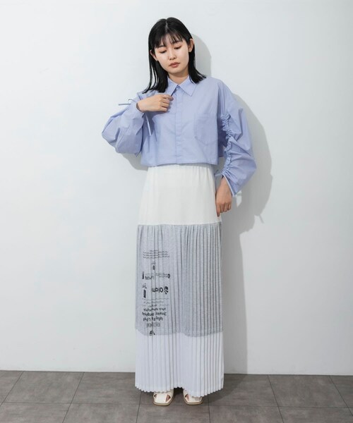 THE GOODLAND MARKET（ザグッドランドマーケット）の「SREU　ソフトプリーツロングSKIRT（スカート・レディース・Assort1/WHITE/BLACK/Assort2・M）」の16枚目の写真