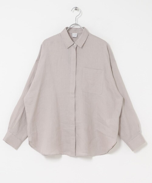 URBAN RESEARCH DOORS(アーバンリサーチドアーズ)の「リネンオーバーシャツ(シャツ/ブラウス・レディース・STRIPE/PINK/L.GRAY・Free)」の12枚目の写真