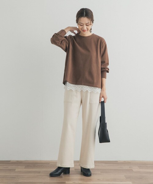 URBAN RESEARCH DOORS（アーバンリサーチドアーズ）の「裾レースカットソー（Tシャツ/カットソー・レディース・OFF/BLACK・Free）」の8枚目の写真