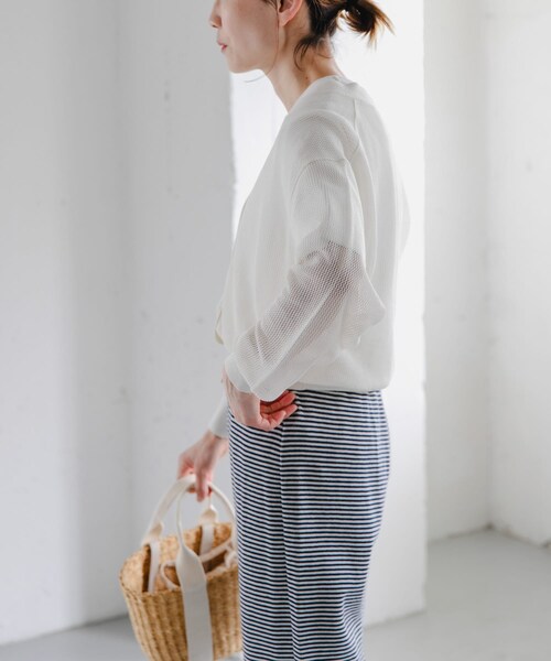 URBAN RESEARCH DOORS（アーバンリサーチドアーズ）の「FORK&SPOON　ペーパーニットカーディガン（カーディガン/ボレロ・レディース・IVORY/BROWN/BLUE・1）」の10枚目の写真