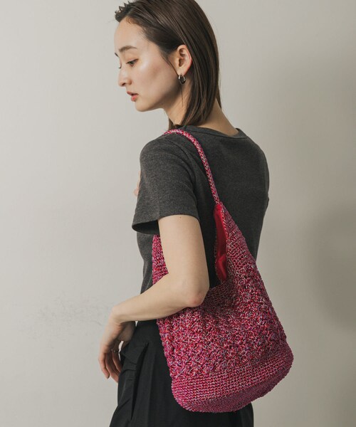 SENSE OF PLACE by URBAN RESEARCH（センスオブプレイスバイアーバンリサーチ）の「メタリックヤーンバッグ（ハンドバッグ・レディース・SILVER/CHARCOAL/MIX/RED・one）」の15枚目の写真