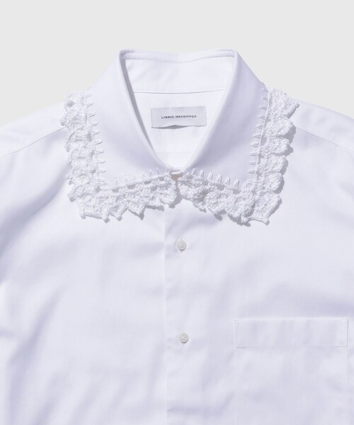 ADAM ET ROPE'（アダムエロペ）の「【LIBRIO MENDONCA/リブリオ メンドンサ】CROCHET COLLOR SHIRT（シャツ/ブラウス・メンズ・ホワイト・L/M）」の4枚目の写真