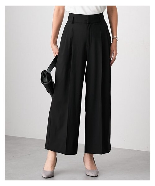 nissen（ニッセン）の「【みさとさんコラボ】セットアップスーツ（しわになりにくい・UVカット）（上下別売）<大きいサイズ有>（フォーマルスーツ/小物・レディース・グレー:テーラードジャケット/黒:テーラードジャケット/グレー:フロントボタンビスジェ/黒:フロントボタンビスジェ/グレー(レギュラー丈):ワイドパンツ/グレー(ロング丈):ワイドパンツ/黒(レギュラー丈):ワイドパンツ/黒(ロング丈):ワイドパンツ/グレー:タイトスカート/黒:タイトスカート・M/L/LL/3L）」の13枚目の写真