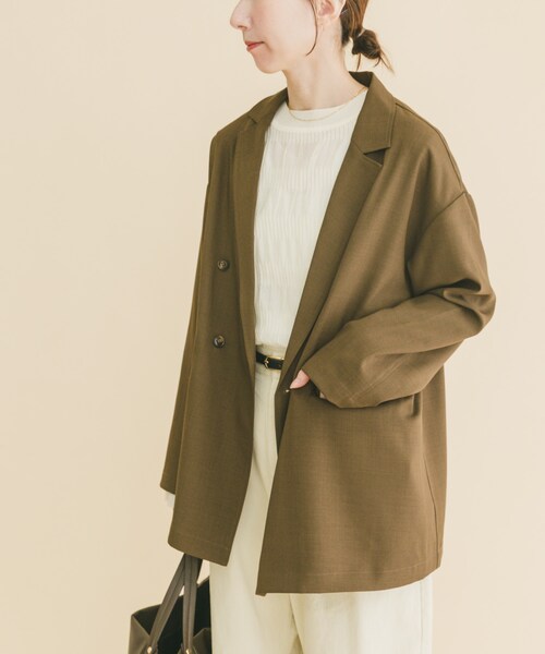 ITEMS URBANRESEARCH（アイテムズ アーバンリサーチ）の「リネンライクジャケット（テーラードジャケット・レディース・BRN/L.BEG/BLK・Free）」の11枚目の写真