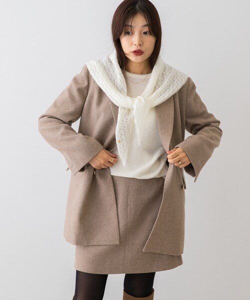 URBAN RESEARCH ROSSO（アーバンリサーチロッソ）の「F by ROSSO　ヘリンボンネップツイードジャケット（テーラードジャケット・レディース・BEIGE/GRAY・Free）」の18枚目の写真