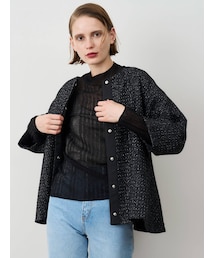 ELENDEEK | TWEED BACK FLARED JK(ノーカラージャケット)