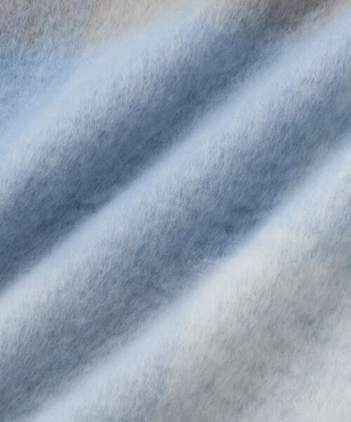 VIS（ビス）の「ふわふわフリンジチェックマフラー/静電気防止（マフラー・レディース・チャコール/ブラウン系/ブルー系/イエロー系・F）」の17枚目の写真