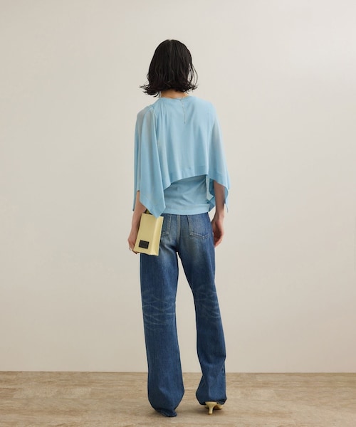 ROPE'（ロペ）の「【洗える】シアーフライスケープセットプルオーバー（Tシャツ/カットソー・レディース・ブラック/ホワイト/ブルー・F）」の10枚目の写真