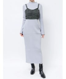 LAGUNAMOON | チュールビスチェセットニットワンピース(ワンピース)