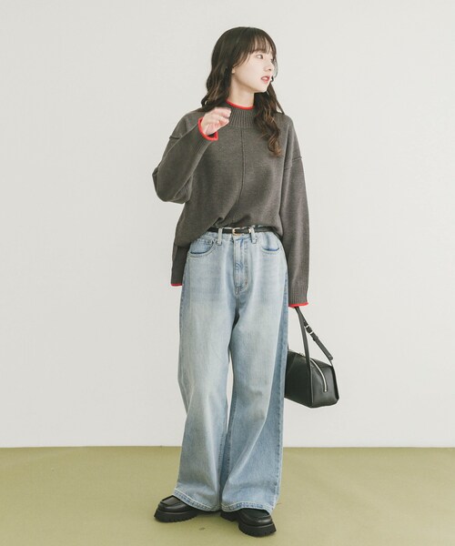 ITEMS URBANRESEARCH（アイテムズ アーバンリサーチ）の「『洗濯可/静電気防止』ハイショクハイネックニット（ニット/セーター・レディース・OFF/GRY/L.GRY/S.BLU/MOC/NVY・Free）」の22枚目の写真