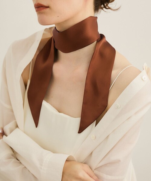 ROPE'（ロペ）の「リング付き マルチWAYスカーフ（バンダナ/スカーフ・レディース・ブラック/ブラウン/サックス/クリーム・F）」の4枚目の写真